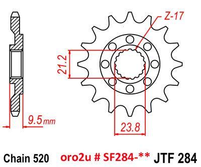 FRONT SPROCKET 284 RAPTOR LIGHT & SELF CLEANING 10B-ML4-13 thumbnail 2