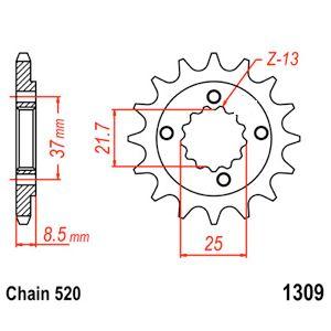 FRONT SPROCKET 14 [JTF1309.14] 520 thumbnail 2