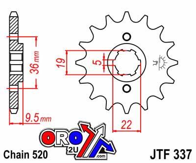 FRONT SPROCKET JTF337.15 JT thumbnail 3