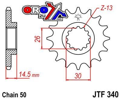 FRONT SPROCKET JTF340.18 JT thumbnail 2