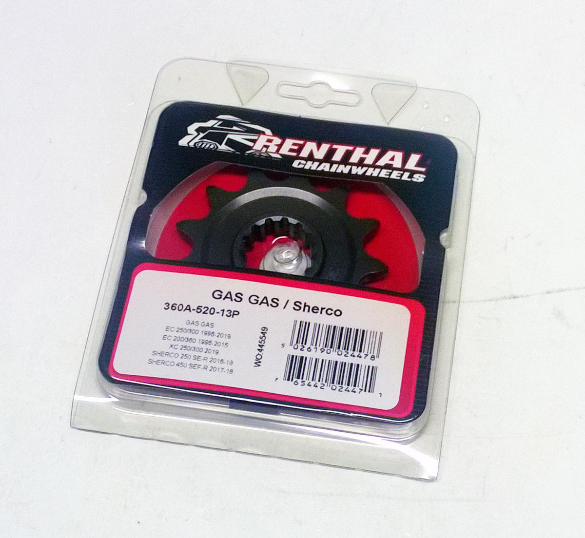 FRONT SPROCKET RENTHAL 360A, GAS GAS 360A-520-13P, 360A-520-13P thumbnail 2