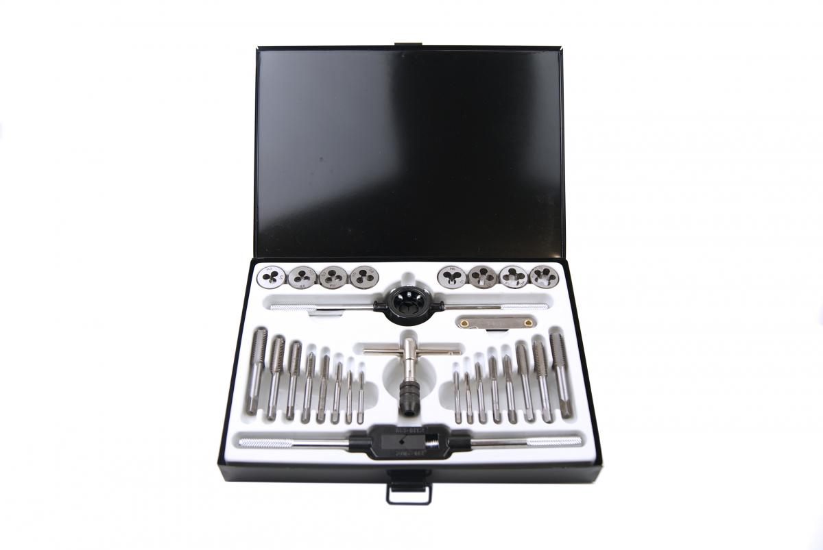 TAP AND DIE SET METRIC 28 PIECE ALLOY STEEL WITH WRENCHES - TOOLZONE KDPTP099 thumbnail 2