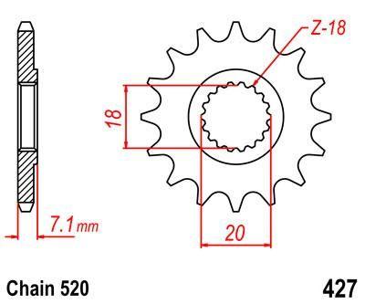 FRONT SPROCKET 427 RAPTOR LIGHT & SELF CLEANING 10B-141-13 thumbnail 2
