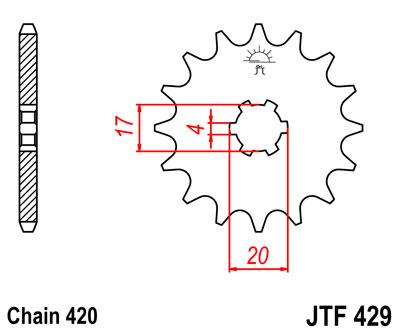 FRONT SPROCKET JTF429.12 JT thumbnail 3