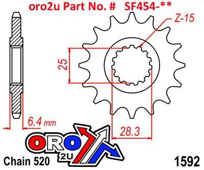 FRONT SPROCKET RENTHAL 454, YAMAHA, 454--520-14P thumbnail 4