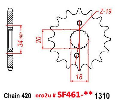 FRONT SPROCKET 14 [JTF1310.14] 420, HONDA CR150R RB 2007, 08, 09 thumbnail 3