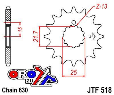 FRONT SPROCKET JTF518.14 JT thumbnail 5
