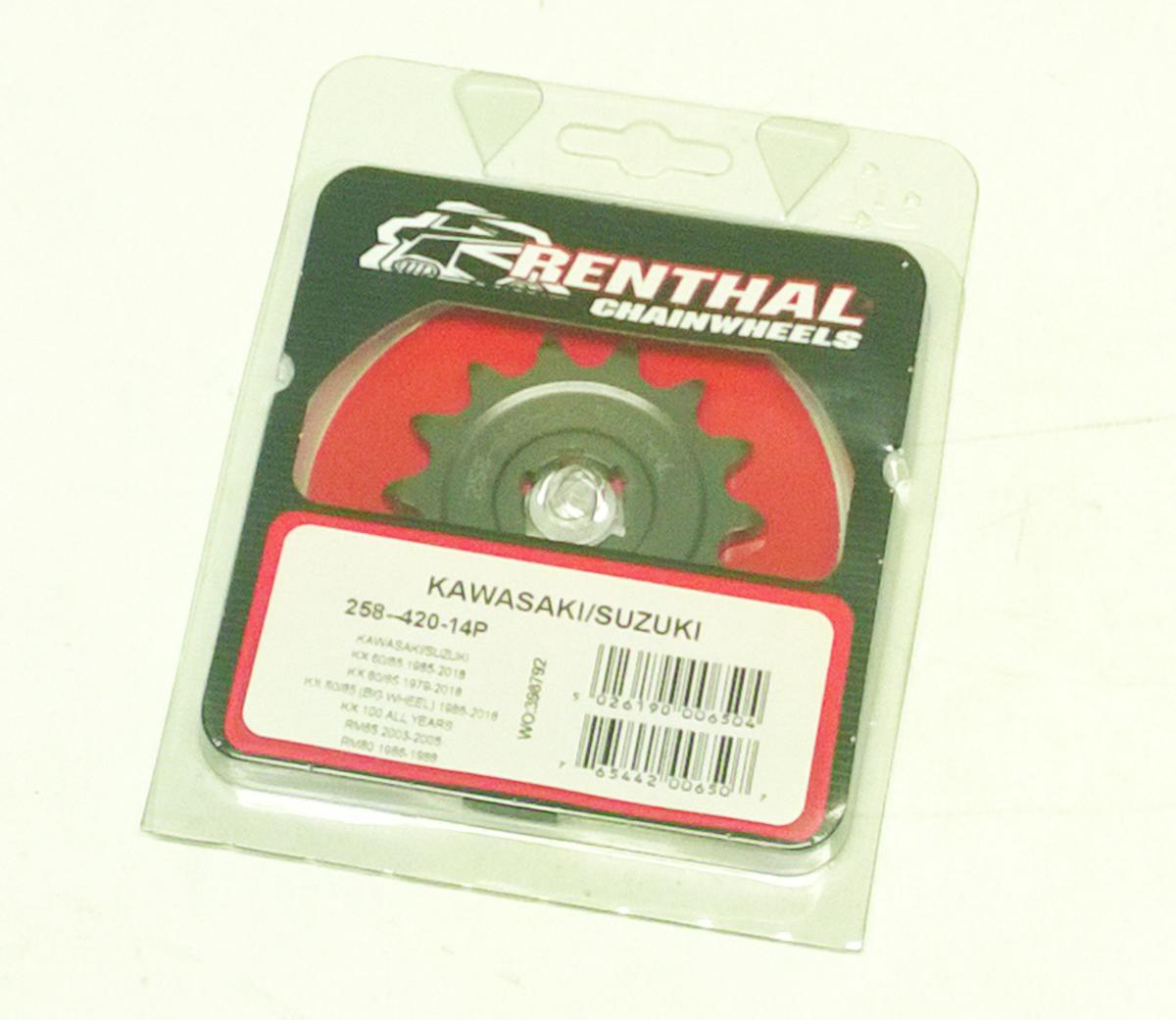 FRONT SPROCKET RENTHAL 258, KAWASAKI/SUZUKI 258--420-14P thumbnail 2