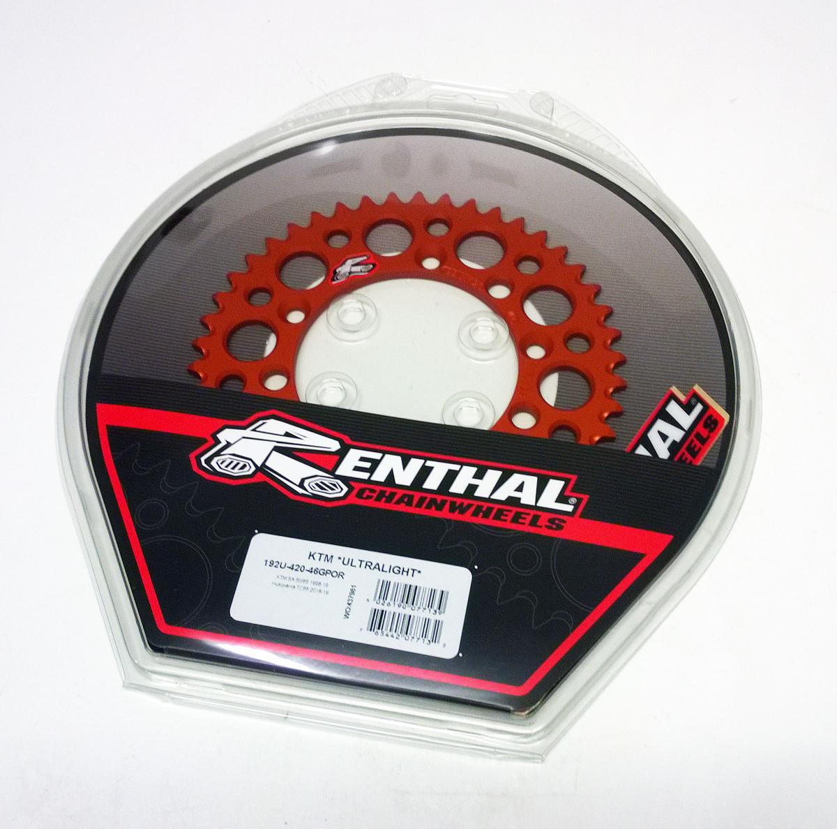 REAR SPROCKET ALLOY RENTHAL, ULTRALITE 192U-420-47GPOR ORANGE, 192U thumbnail 2