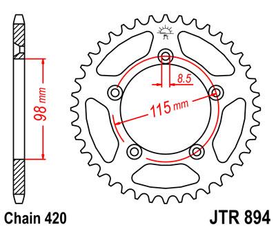 REAR SPROCKET STEEL JTR894.48 thumbnail 6