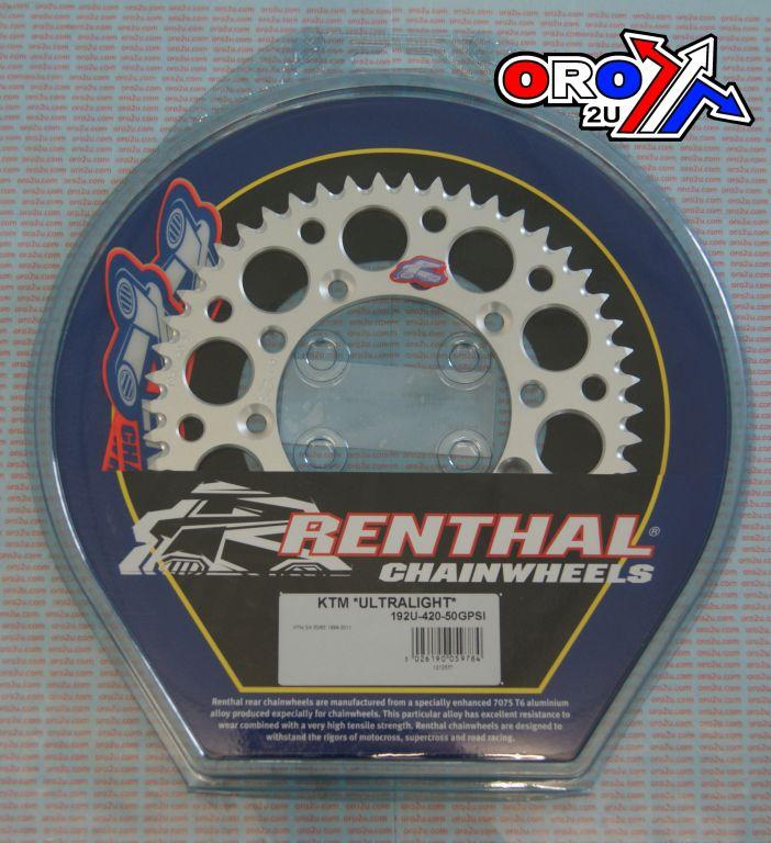 REAR SPROCKET ALLOY RENTHAL, ULTRALITE 192U-420-50GPSI thumbnail 3
