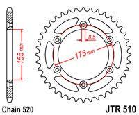 MINO REAR SPROCKET ALLOY, 188-520-44 thumbnail 4