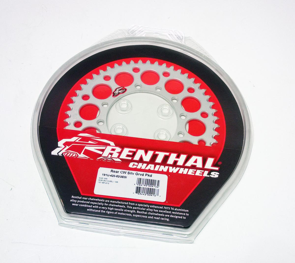 REAR SPROCKET ALLOY SI RENTHAL, ULTRALITE 191U-420-52GESI SILVER thumbnail 3