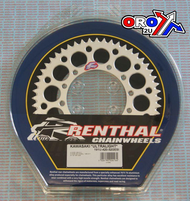 REAR SPROCKET ALLOY SI RENTHAL, ULTRALITE 191U-420-52GESI SILVER thumbnail 4