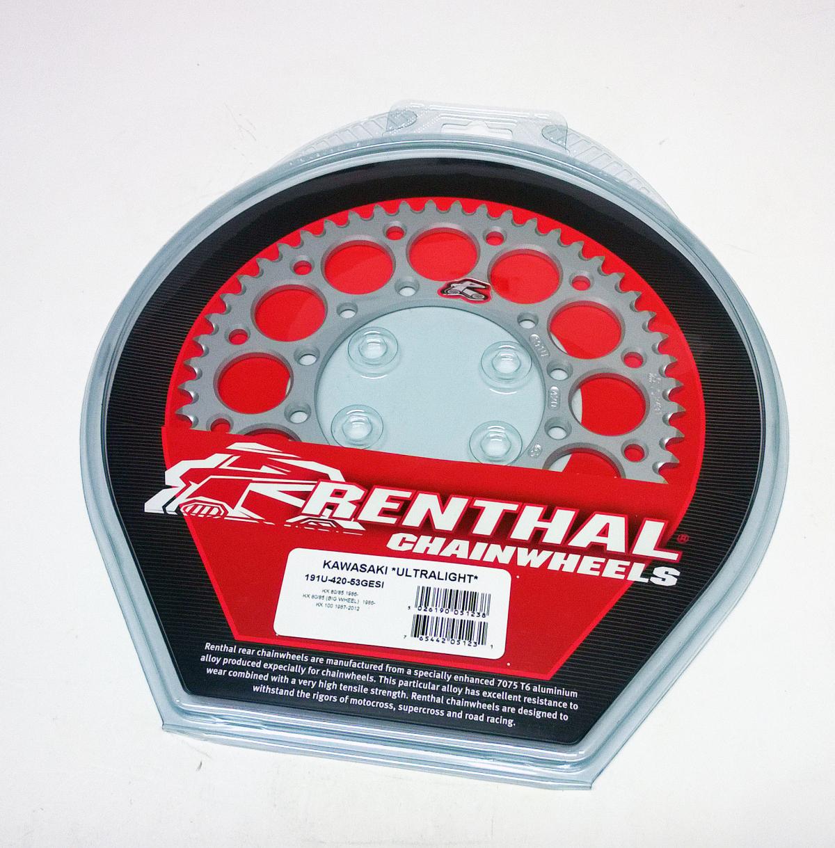 REAR SPROCKET ALLOY SI RENTHAL, ULTRALITE 191U-420-53GESI SILVER thumbnail 2