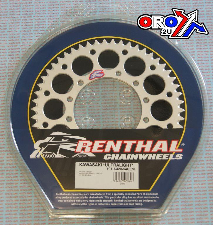 REAR SPROCKET ALLOY SI RENTHAL, ULTRALITE 191U-420-54GESI SILVER thumbnail 4