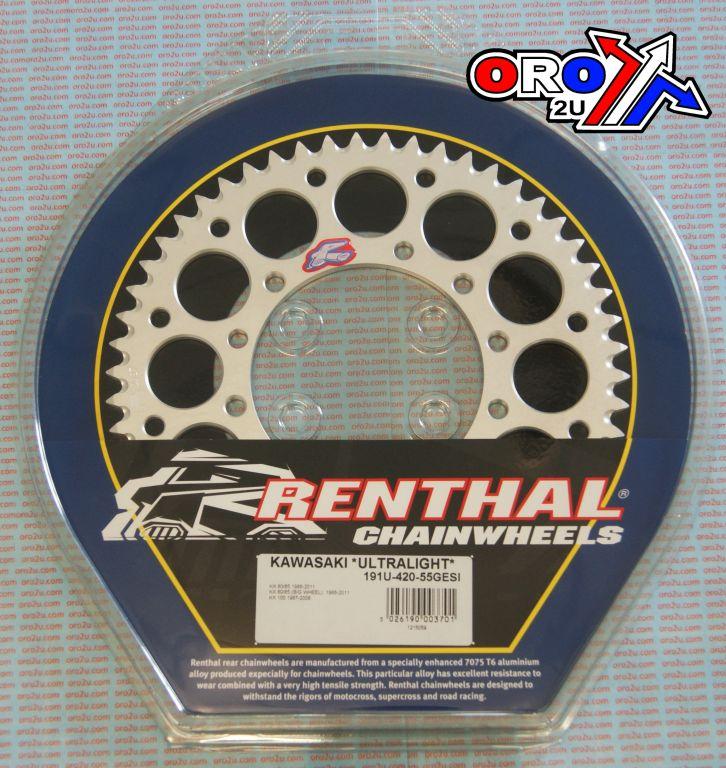 REAR SPROCKET ALLOY SI RENTHAL, ULTRALITE 191U-420-55GESI SILVER thumbnail 2