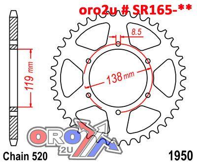 MINO REAR SPROCKET JTR1950 ALLOY, SR165-49.ATW thumbnail 3