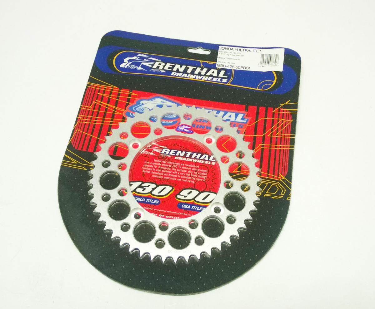 REAR SPROCKET ALLOY RENTHAL, ULTRALITE 189U-428-50GRSI SILVER image 1