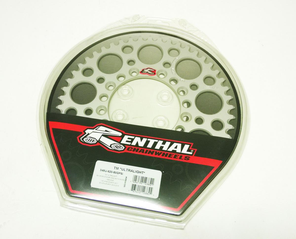 REAR SPROCKET ALLOY TM RACING 98-26 RENTHAL ULTRALITE 348U-520-50GPSI SILVER thumbnail 2
