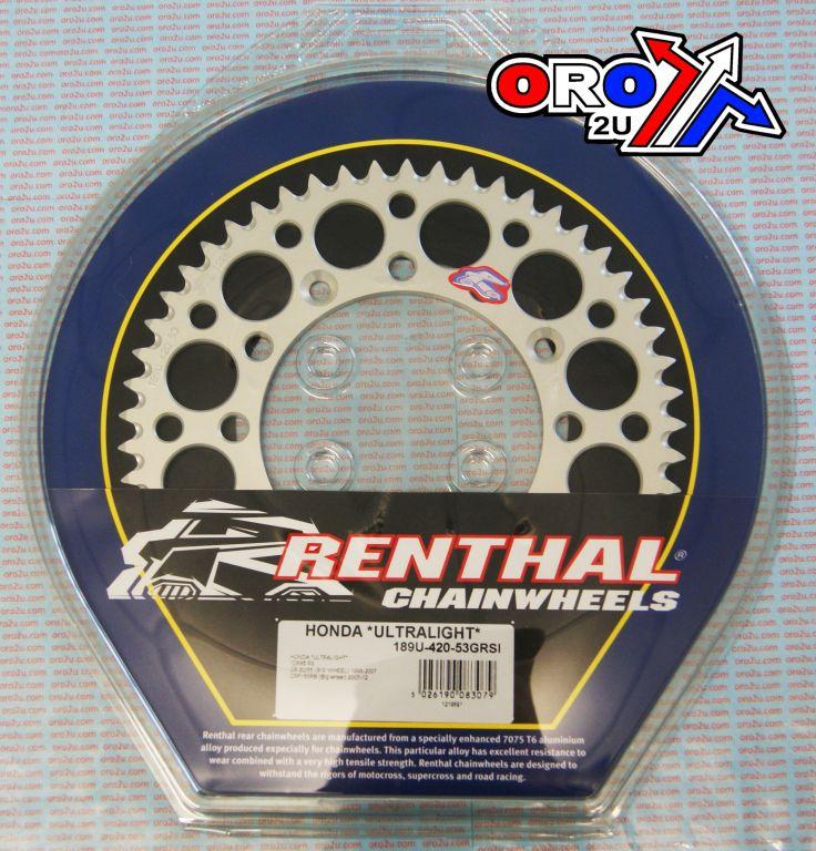 REAR SPROCKET ALLOY RENTHAL, ULTRALITE 189U-420-53GRSI thumbnail 3