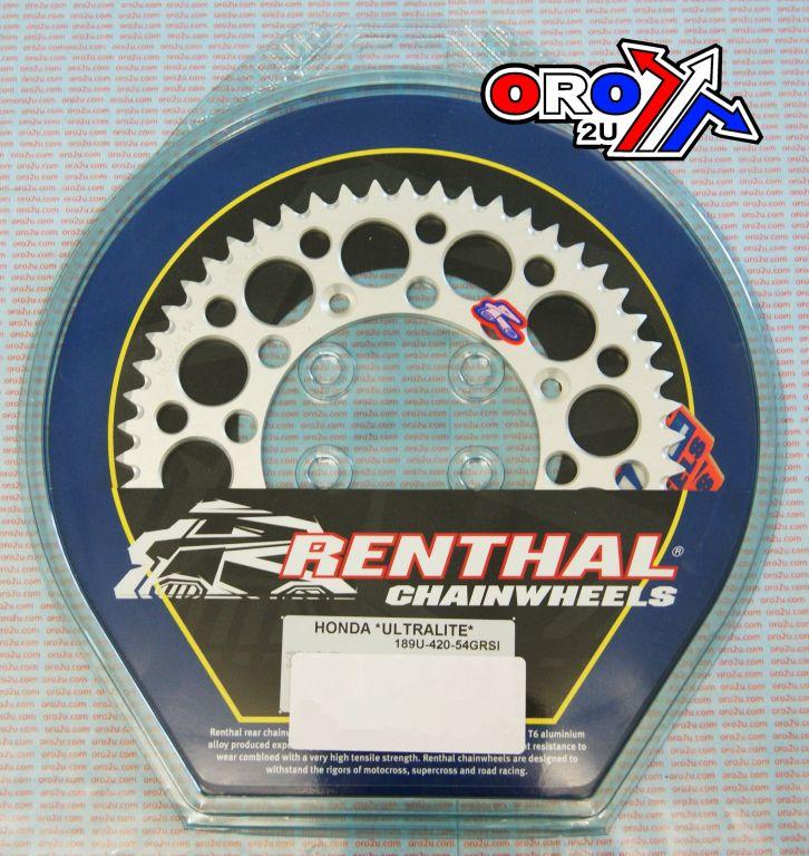REAR SPROCKET ALLOY RENTHAL, ULTRALITE 189U-420-54GRSI SILVER thumbnail 3