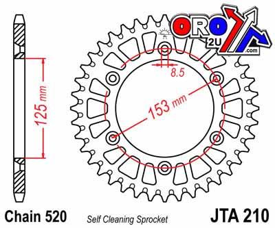 REAR SPROCKET ALLOY SILVER, JT JTA210.40 7075-T6 Aluminium thumbnail 2