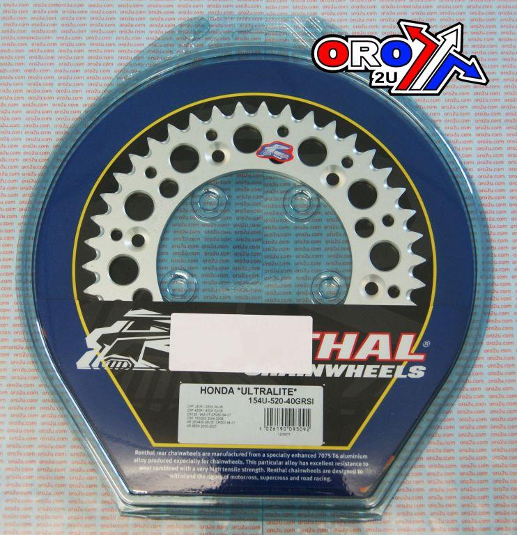 REAR SPROCKET ALLOY RENTHAL, ULTRALITE 154U-520-40GRSI thumbnail 3