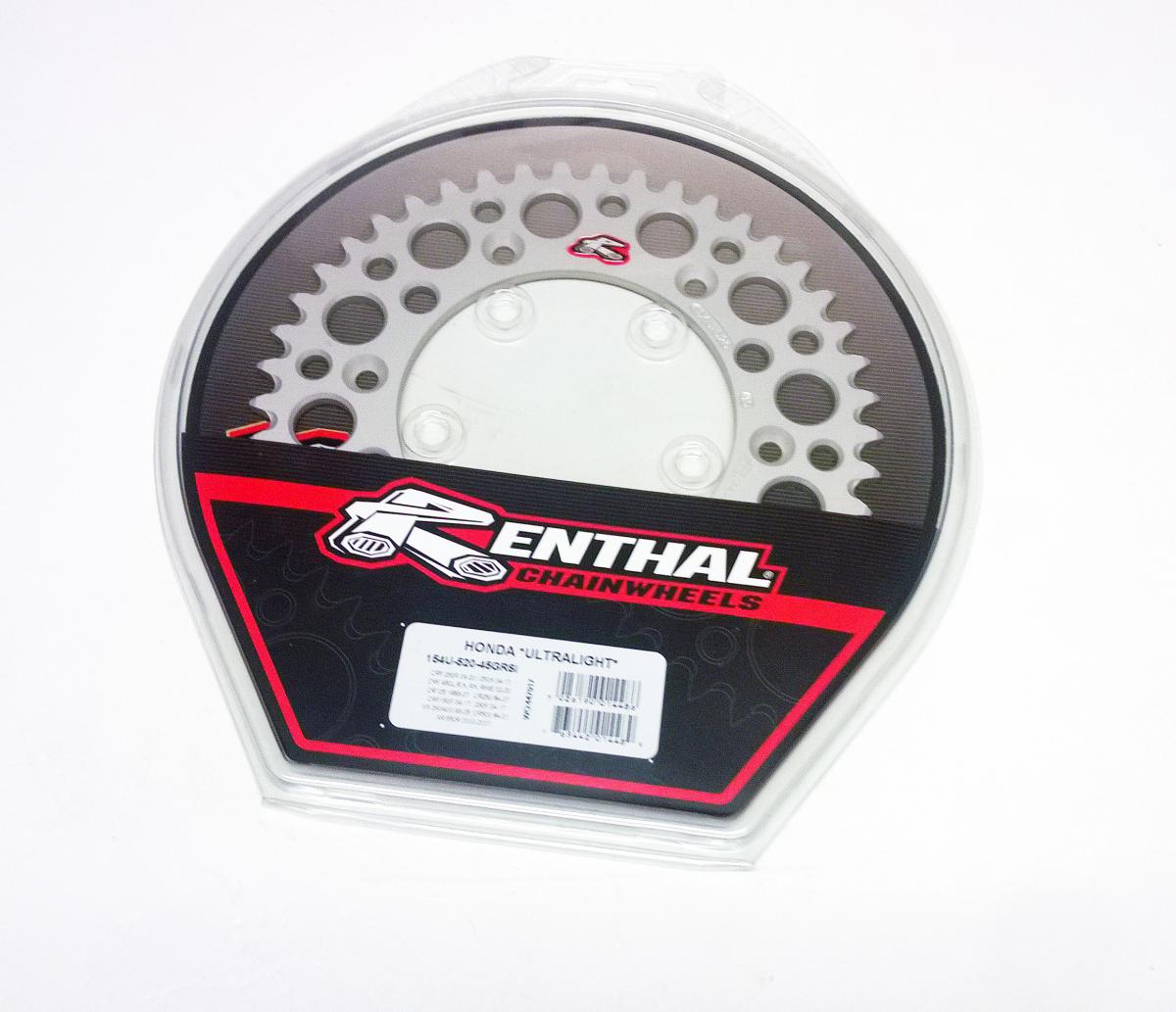 REAR SPROCKET ALLOY RENTHAL, ULTRALITE 154U-520-45GRSI SILVER thumbnail 2