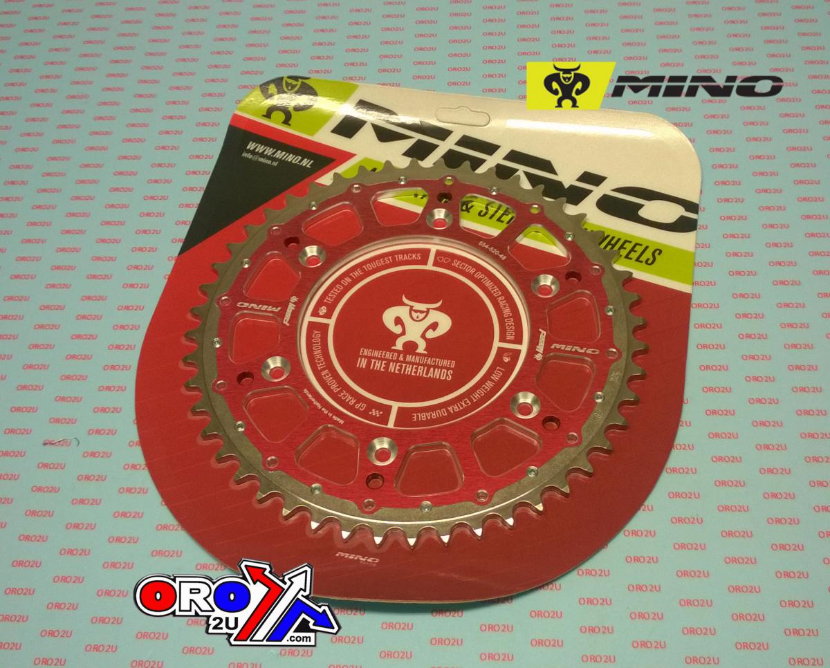 MINO REAR SPROCKET FUSION 2-RING, 23-554-48 RED STEEL/ALLOY thumbnail 2