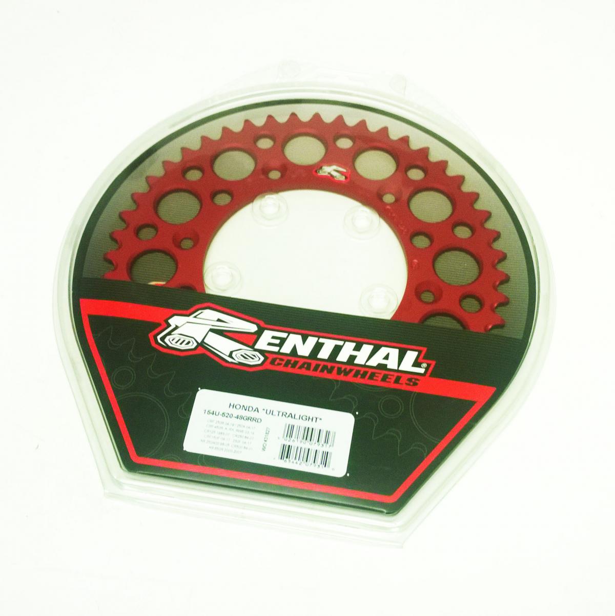 REAR SPROCKET ALLOY RENTHAL, ULTRALITE 154U-520-48GRRD RED, 154U-520-48GRRD thumbnail 2