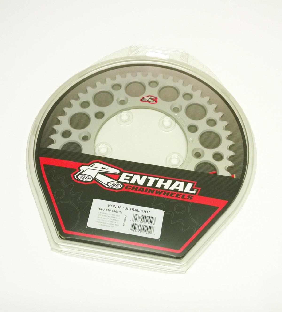 REAR SPROCKET ALLOY RENTHAL, ULTRALITE 154U-520-48GRSI SILVER, 154U-520-48GRSI thumbnail 3