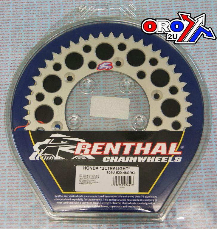REAR SPROCKET ALLOY RENTHAL, ULTRALITE 154U-520-48GRSI SILVER, 154U-520-48GRSI thumbnail 4