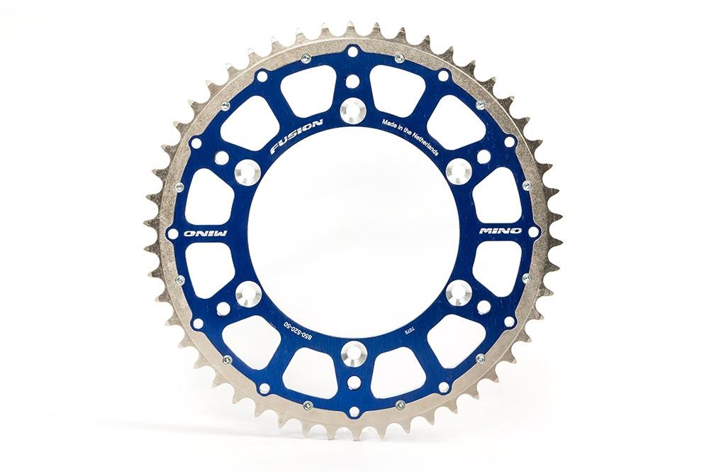 MINO REAR SPROCKET FUSION 2-RING, 23-554-49 BLUE STEEL/ALLOY image 1