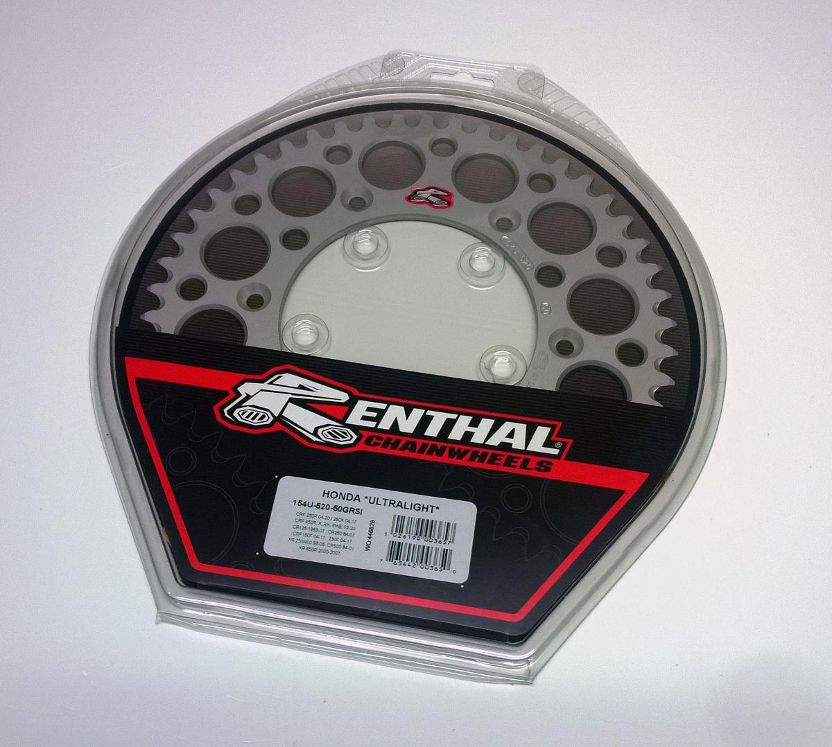 REAR SPROCKET ALLOY RENTHAL, ULTRALITE 154U-520-50GRSI thumbnail 2