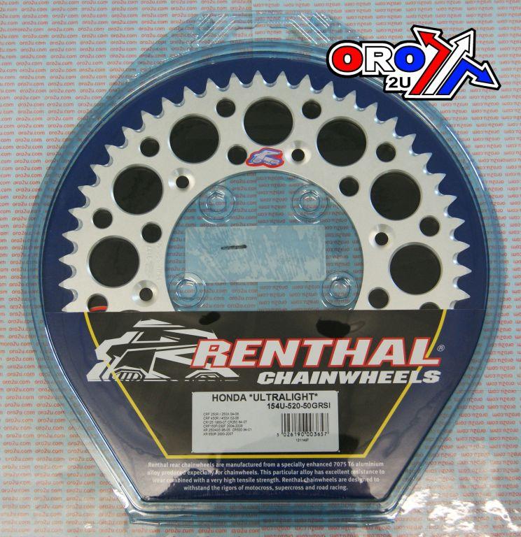 REAR SPROCKET ALLOY RENTHAL, ULTRALITE 154U-520-50GRSI thumbnail 3