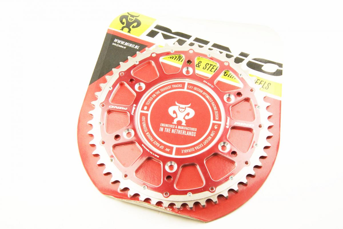 MINO REAR SPROCKET FUSION 2-RING, 23-554-51 RED STEEL/ALLOY thumbnail 2