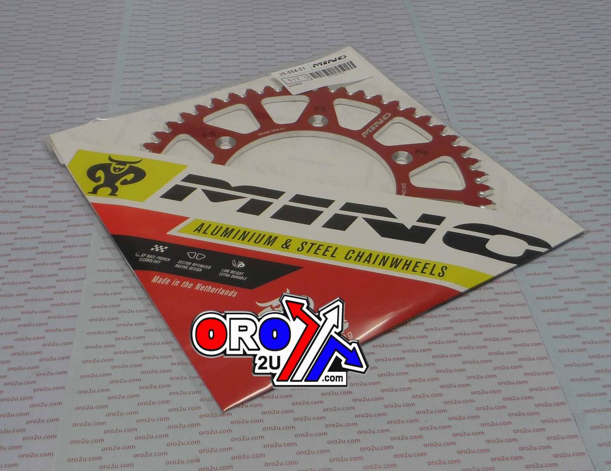 MINO REAR SPROCKET ALLOY RED, 25-554-51 RED thumbnail 2
