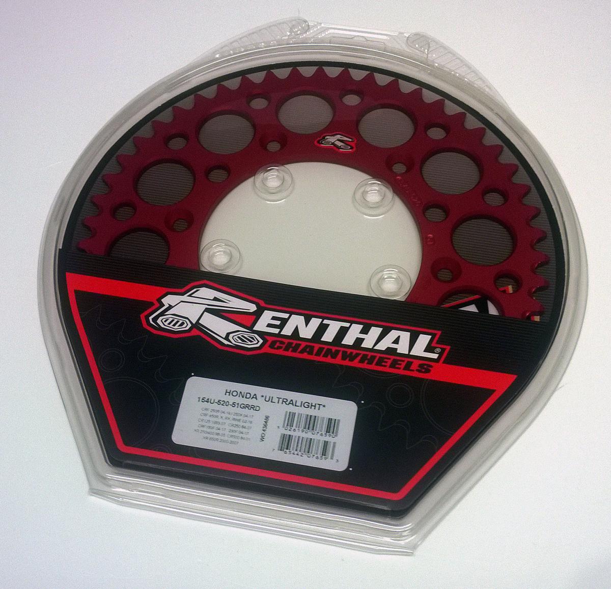 REAR SPROCKET ALLOY RENTHAL, ULTRALITE 154U-520-51GRRD thumbnail 2