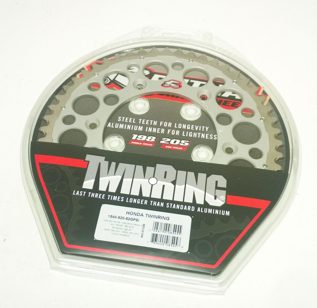 REAR SPROCKET TWINRING XR, RENTHAL 1540-520-52 HONDA, 1540-520-52GPSI thumbnail 2