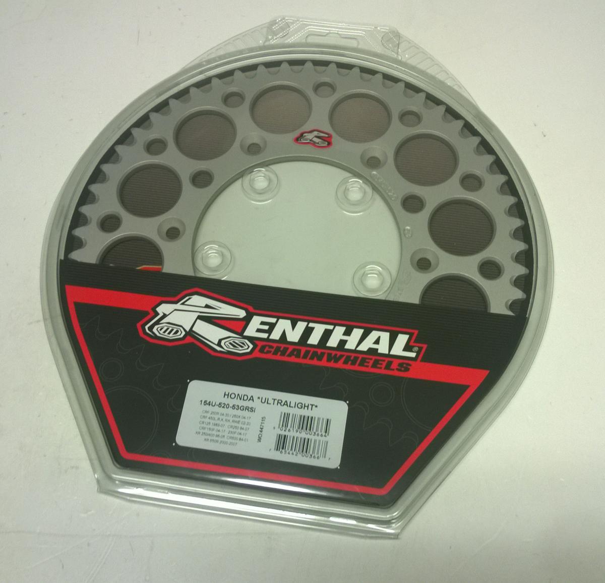 REAR SPROCKET ALLOY RENTHAL, ULTRALITE 154U-520-53GRSI thumbnail 3