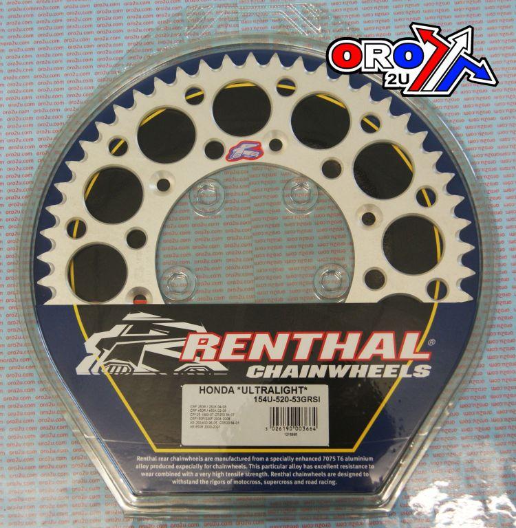 REAR SPROCKET ALLOY RENTHAL, ULTRALITE 154U-520-53GRSI thumbnail 4