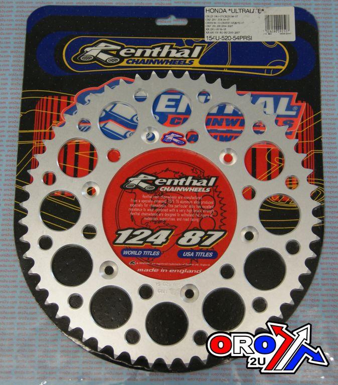 REAR SPROCKET ALLOY RENTHAL, ULTRALITE 154U-520-54GRSI SILVER thumbnail 3