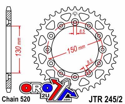 REAR SPROCKET STEEL JTR245/251 SILVER, DOUBLE DRILLED JTR245/2.39 thumbnail 2