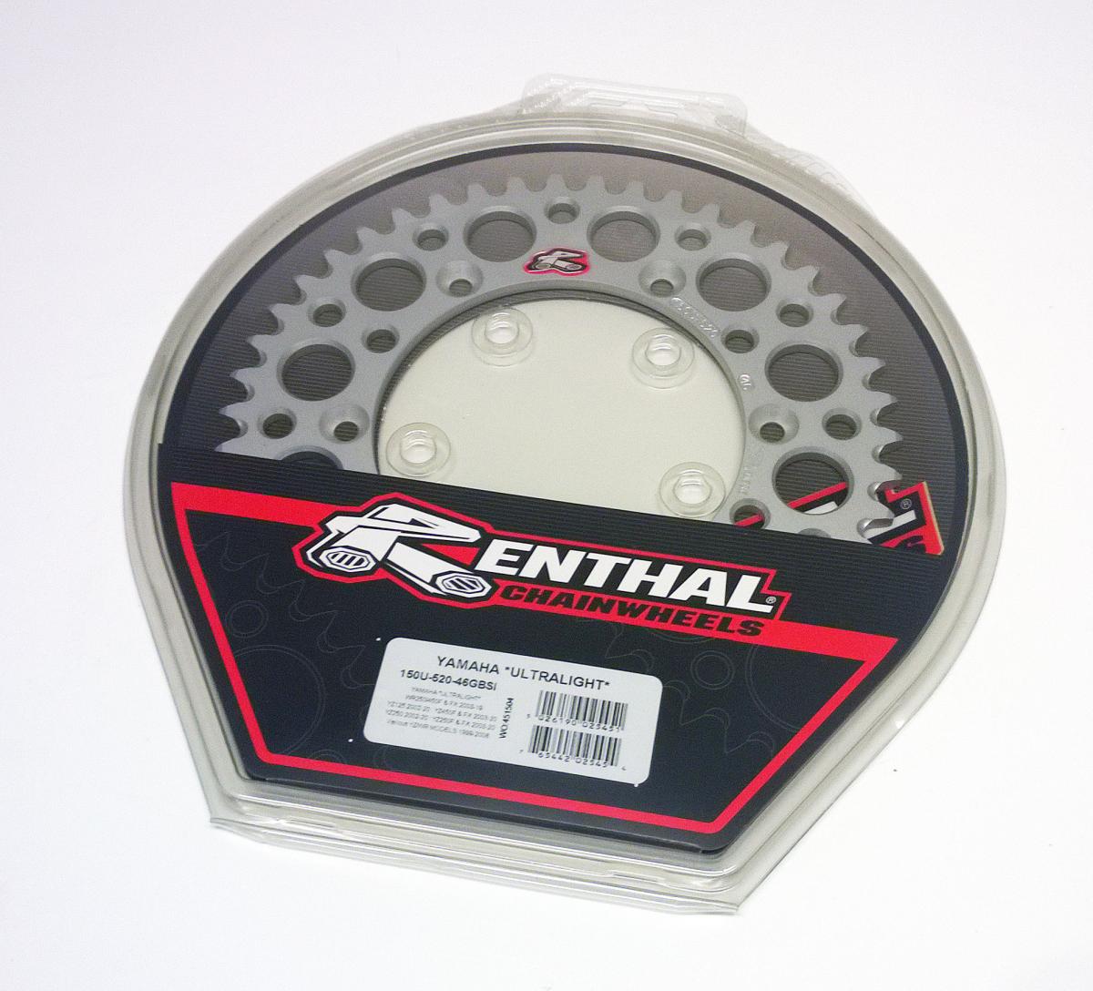 REAR SPROCKET ALLOY RENTHAL, ULTRALITE 150U-520-46GBSI SILVER thumbnail 3