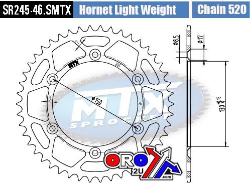 REAR SPROCKET STEEL HARD LIGHT 11H-428-46 245/251-46 thumbnail 3