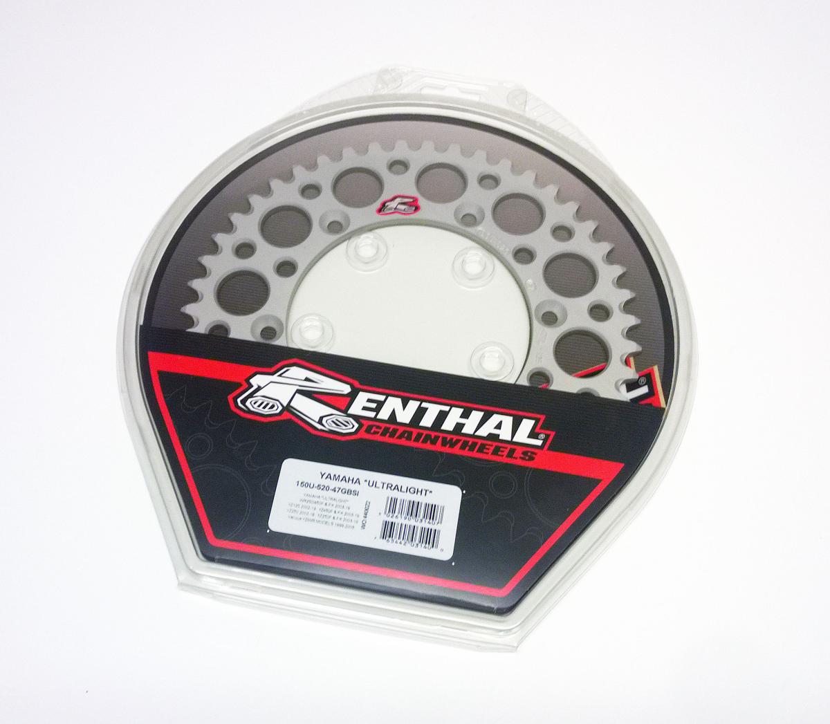 REAR SPROCKET ALLOY RENTHAL, ULTRALITE 150U-520-47GBSI SILVER thumbnail 2