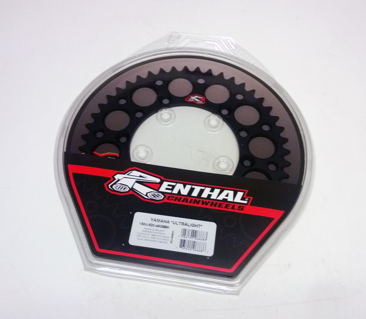 REAR SPROCKET ALLOY RENTHAL, ULTRALITE 150U-520-48GBBK BLACK thumbnail 2