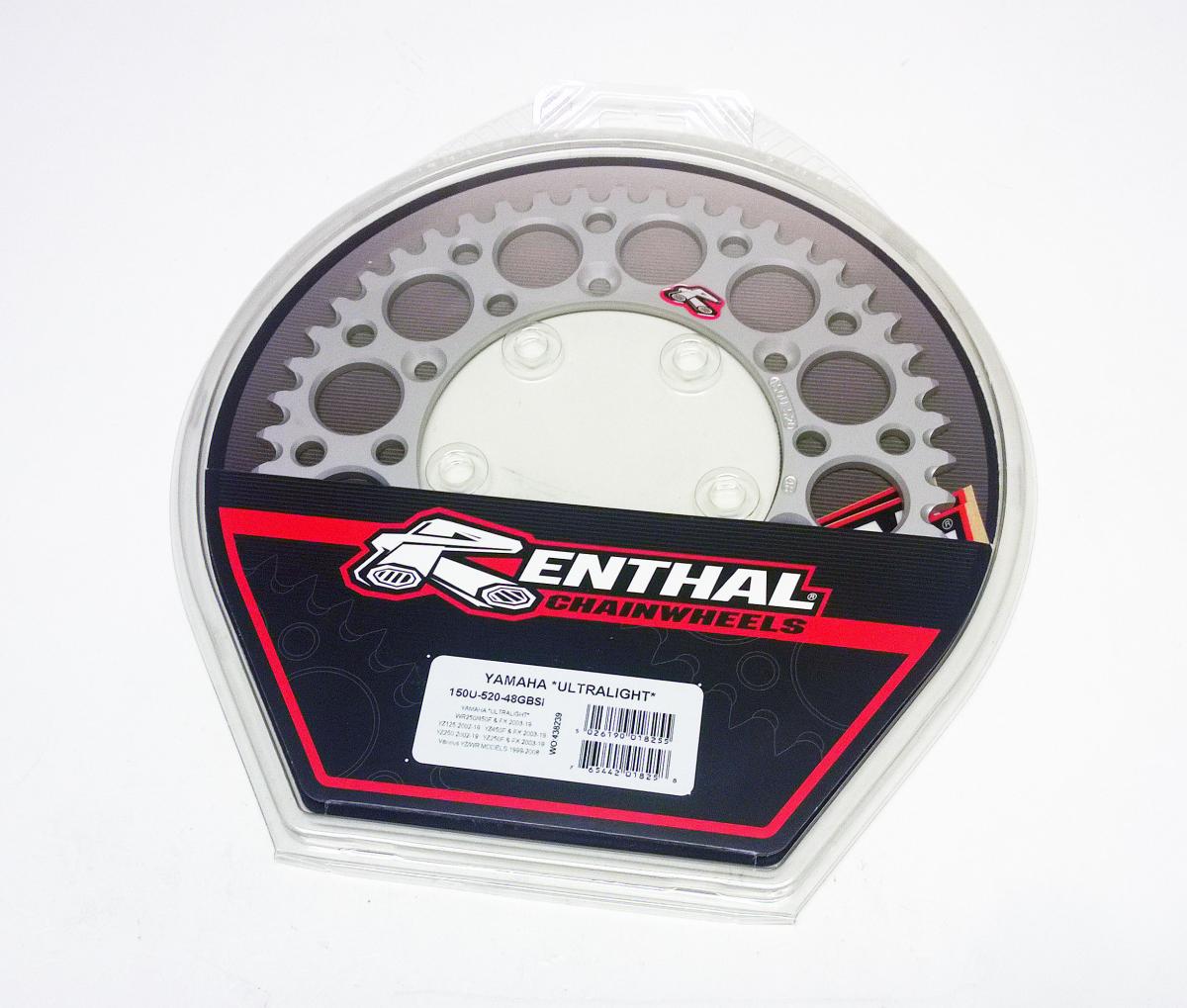 REAR SPROCKET ALLOY RENTHAL, ULTRALITE 150U-520-48GBSI SILVER thumbnail 2