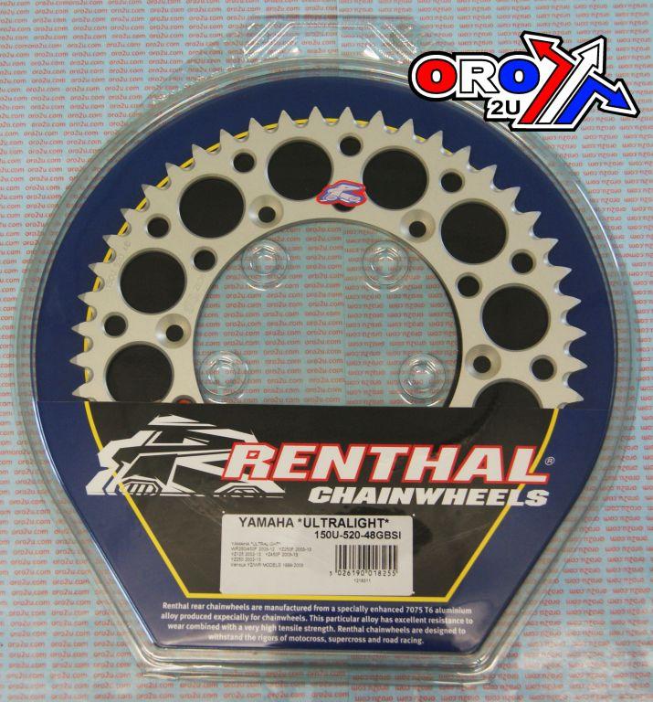 REAR SPROCKET ALLOY RENTHAL, ULTRALITE 150U-520-48GBSI SILVER thumbnail 3